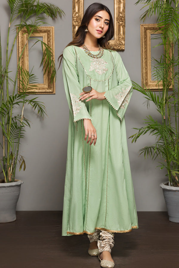 GREEN ORCHID (EMB FROCK)