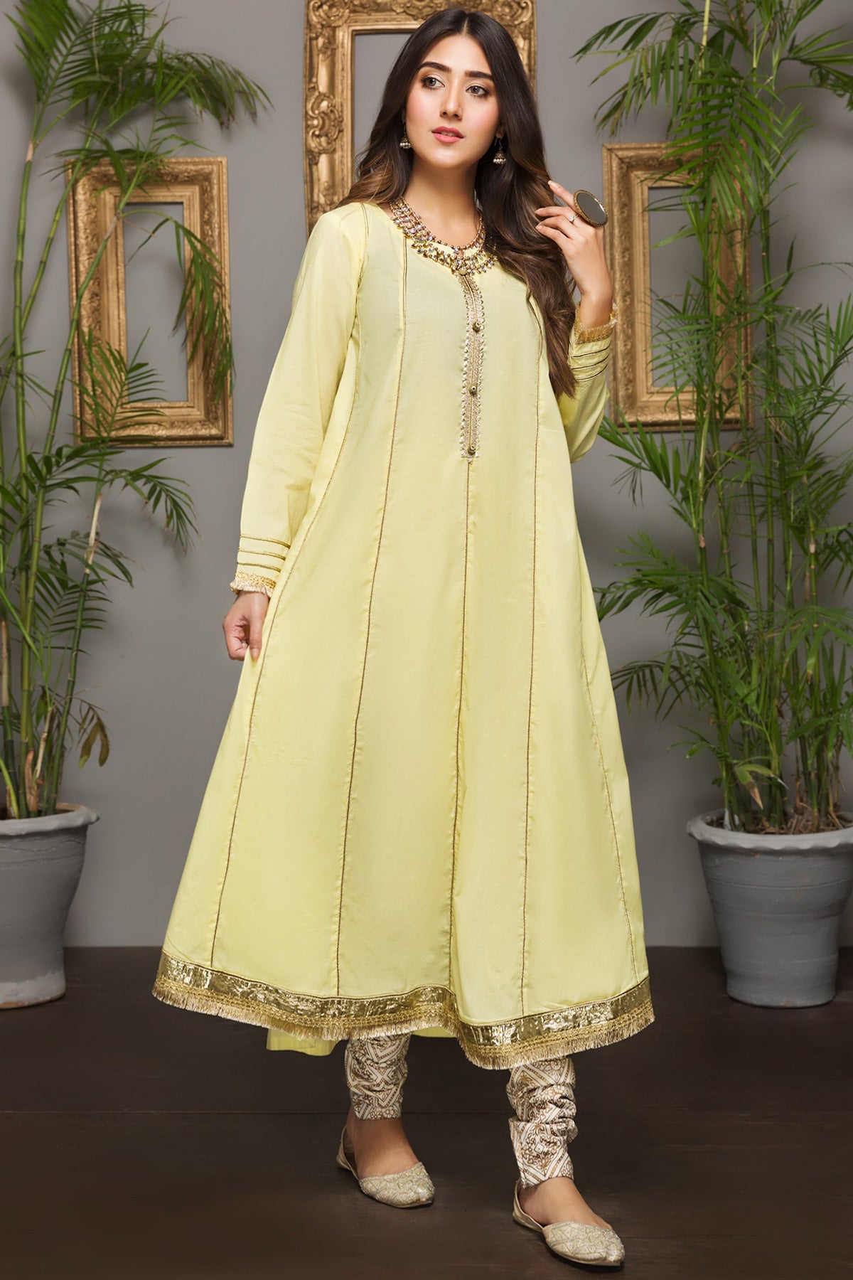 LEMON TWIST LAWN FROCK Origins Pakistan