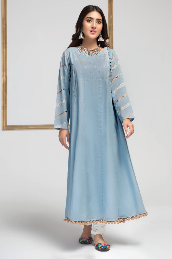 SKY (EMBROIDERED FROCK )
