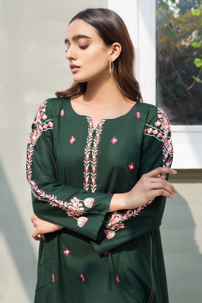 EMERALD SHADOWS(Embroidered Frock)