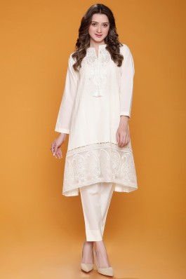 Embroidered Shirt With Trouser