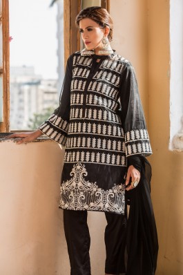Embroidered  Shirt With Slip & Trouser