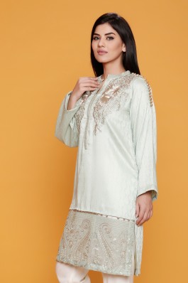 Embroidered Jacquard Kurta With Dupatta & Trouser