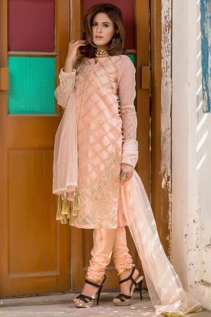 Embroidered Organza Shirt With Inner & Trouser