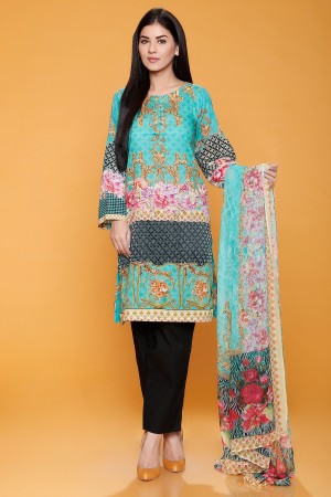 Printed Shirt With Chiffon Dupatta