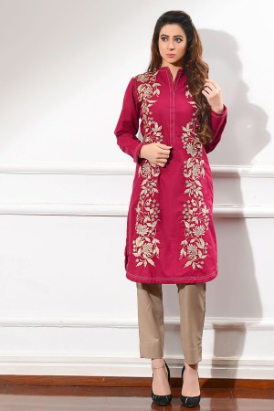 Embroidered Kurta With Trouser