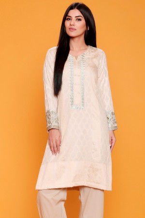 Embroidered Kurta With Inner & Trouser